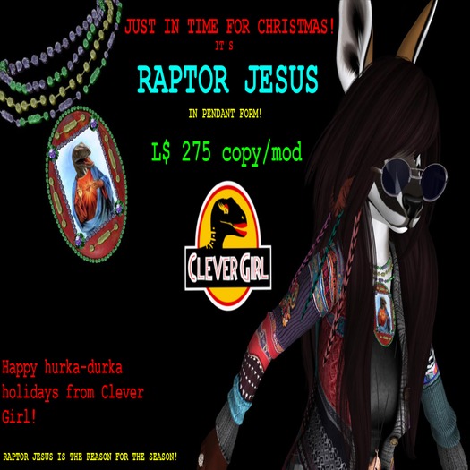 ::CLVRGRL:: Raptor Jesus Pendant 