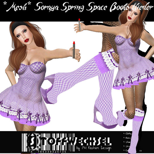 [Stoffwechsel] *Mesh* Soraya Spring Dress flieder  w/Space Boot