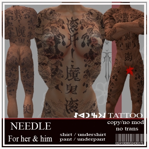 needle tattoo black