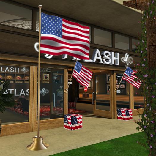 USA Full Size Animated Waving Flag Set (B)