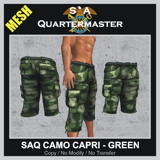 SAQ MESH CAMO CAPRI M - GREEN CAMO [BOXED]