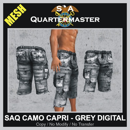 SAQ MESH CAMO CAPRI M - GREY DIGITAL [BOXED]