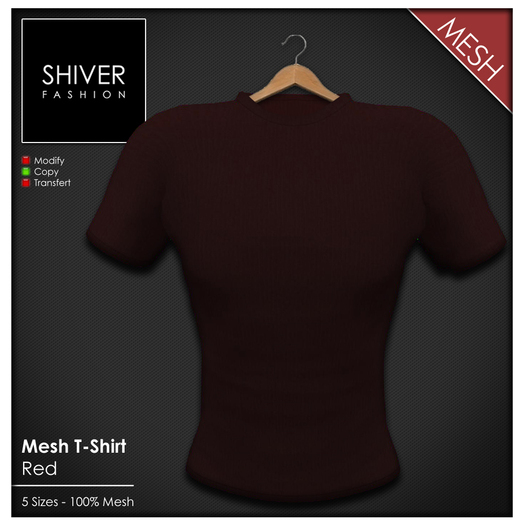 Shiver - T-Shirt Mesh Rouge - 5 Tailles