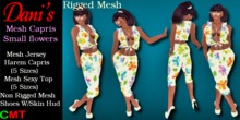 *Dani's* Mesh Capris Small Flowers