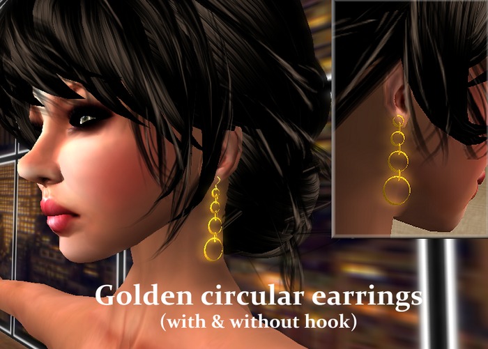 Golden circular earrings