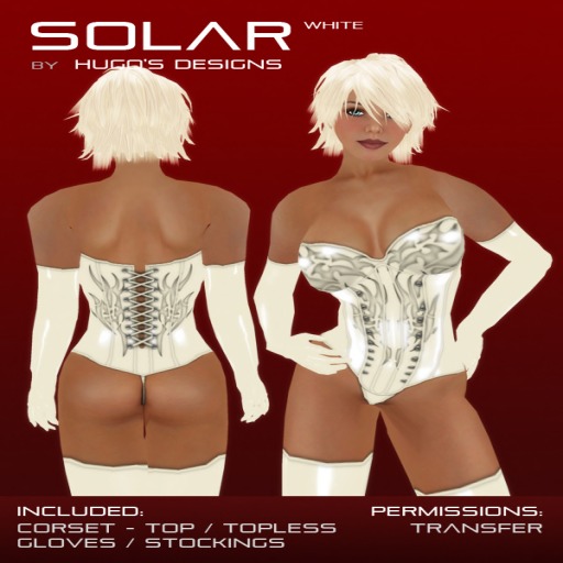 Solar - White Latex Corset - Hugo's Design