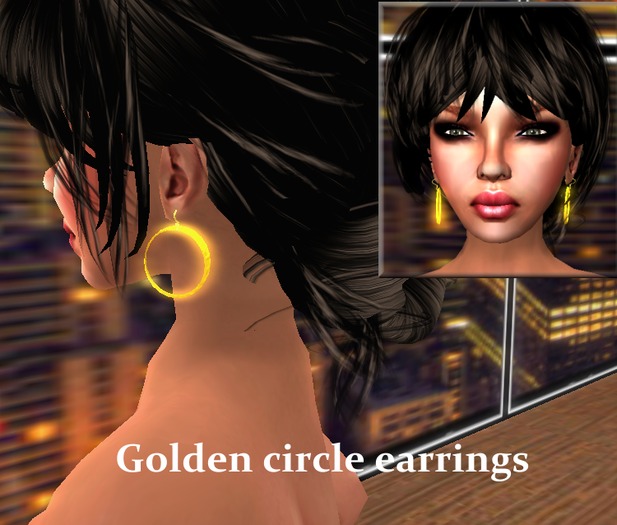Golden circular earrings
