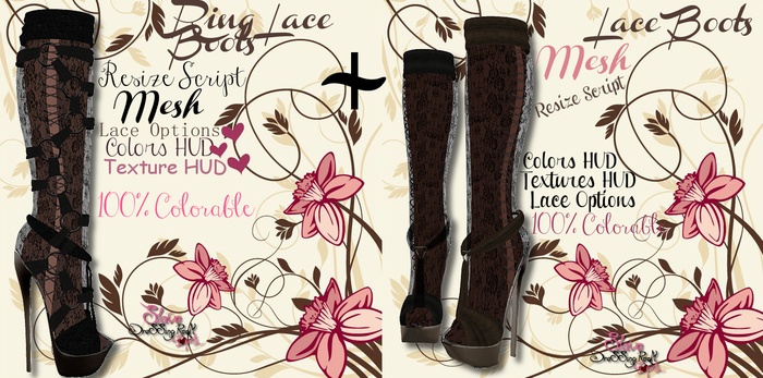 *SLAVE* Ring-Lace Boots (2 Versions)