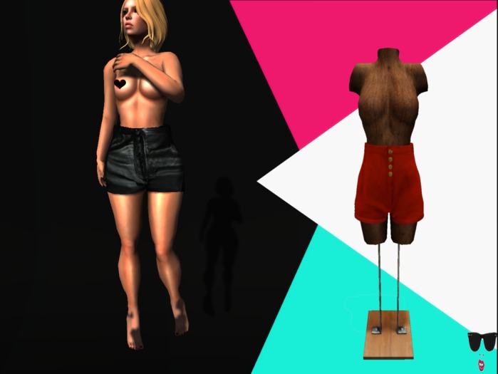 ..::<Fameless Chic>Vintage  Leather HighWaist Shorts [L]::..