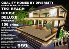 TIKI BEACH HOUSE (BAMBOO/WOOD 63 PRIMS) BOXED - DIVERSITY HOMES