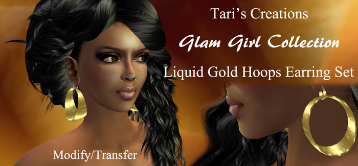 Tari's Creations-GlamGirl Collection Liquid Gold Hoops Set B