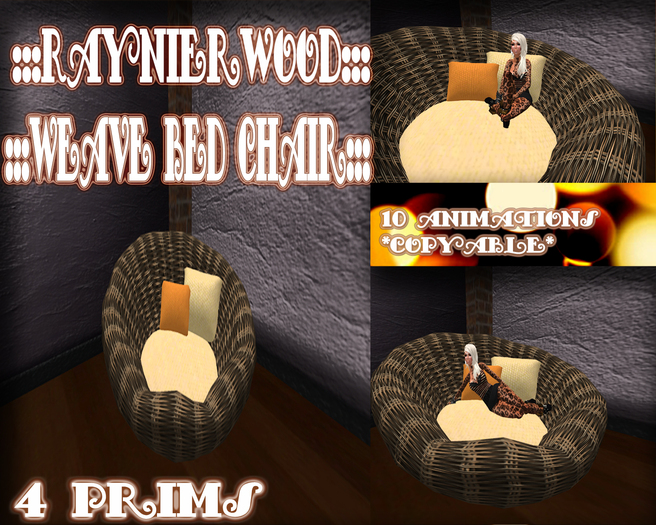 :::Raynierwood:::Weaved Bed Chair