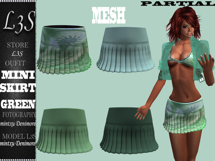 [ L3S ] MINISKIRT GREEN