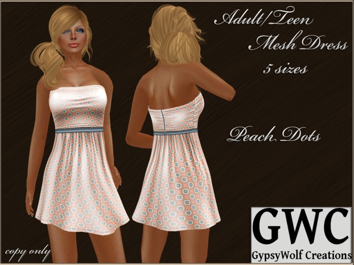GWC Mesh Dress Peach Dots 