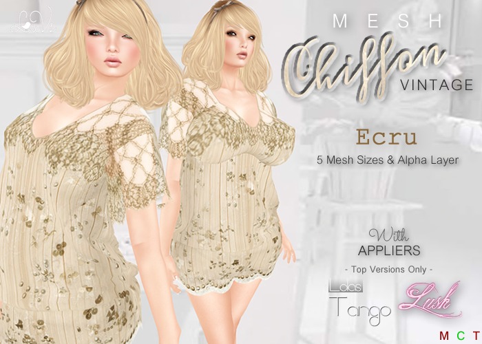 [LuVs] Chiffon Vintage Ecru + Lush Tango Appliers