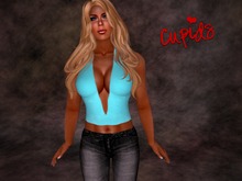 Sweater Halter and Jeans aqua