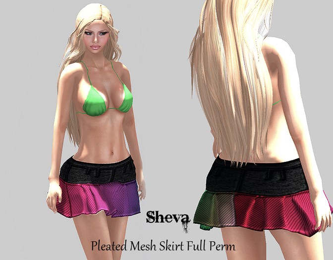 ***Sheva***Pleated Mesh Skirt Template Full Perm