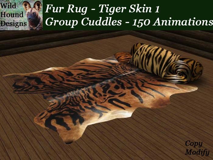 [WHD] -- Fur Rug - Tiger 1 - Group Cuddle Version - C/M - 150 animations - 88 poses