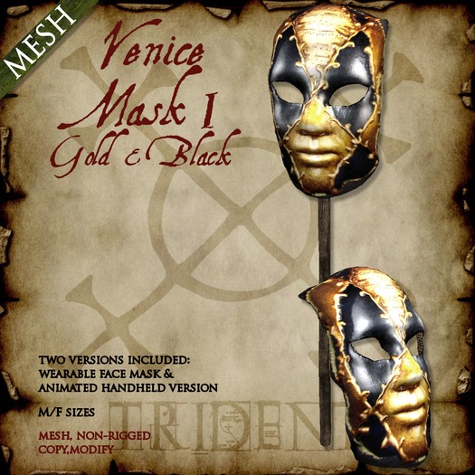 Venice Mask I [Gold,Black] 