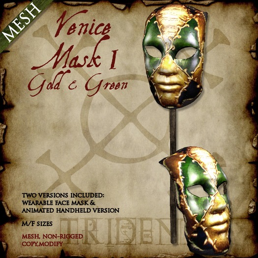 Venice Mask I [Gold,Green] 