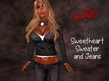 Sweetheart Sweater and Jeans Black