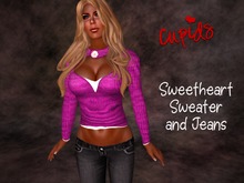 Sweetheart Sweater and Jeans Cranberry