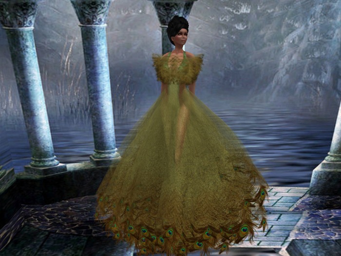 gold peacock dress Strapless Navy Chiffon Peacock Style Formal Evening Dress Size 4 / Navy