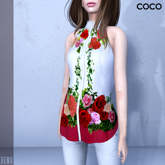 *COCO*_SleevelessBlouse_DEMO(Rose)(Tropical)