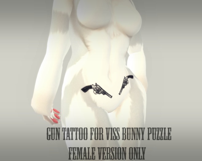 VISS Bunny Puzzle - Gun Tattoo for Female Body