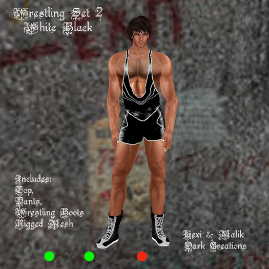 Wrestling Set 2 White Black