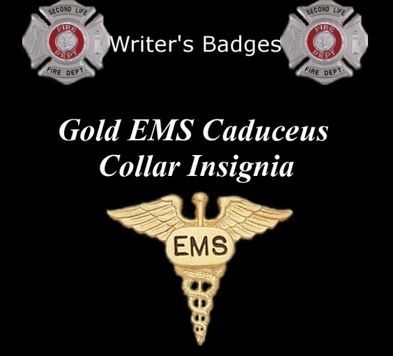 Gold EMS Caduceus Collar Insignia