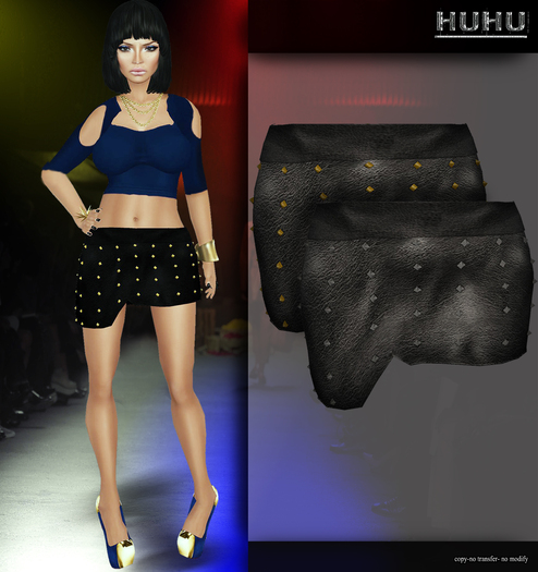 +HUHU+ Leather mini skirt gray