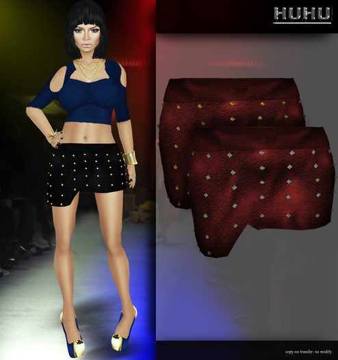 +HUHU+ Leather mini skirt red