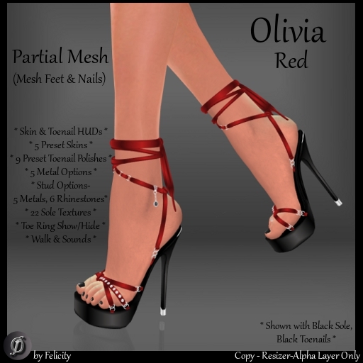 *Felicity* Olivia Stilettos - Red High Heels Partial Mesh Shoes with Texture Change Studs & Rhinestones, 22 Sole Colors