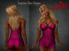 Temptation Sheer Negligee Cranberry