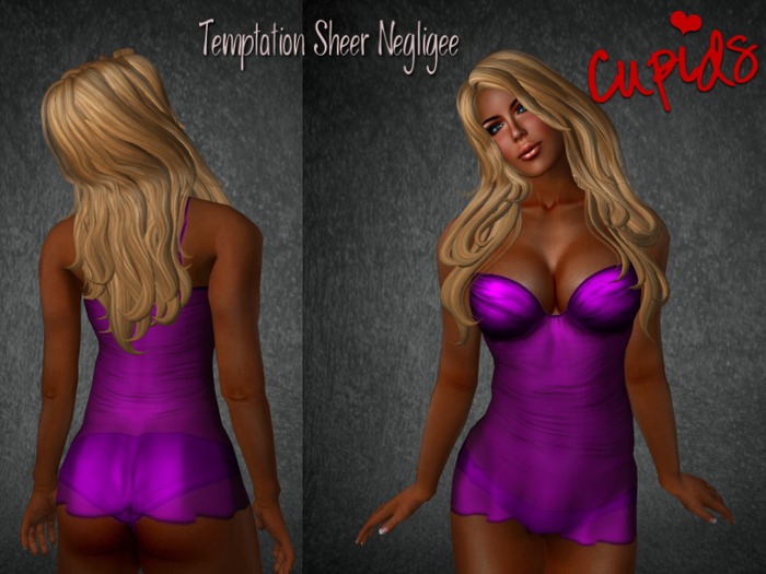 Temptation Sheer Negligee Fushia