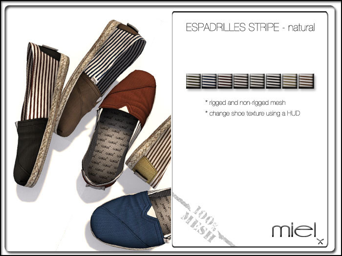 MIEL ESPADRILLES STRIPED - natural (MESH)