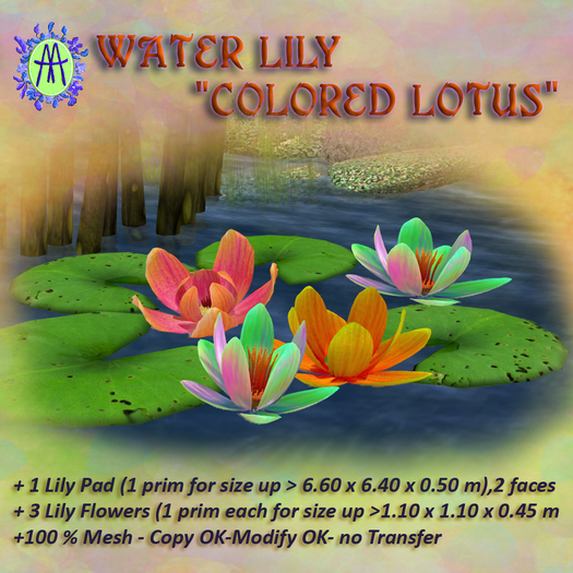 Water Lily "Colored Lotus"-mesh