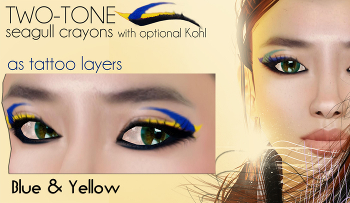 3-Tt_Two-tone seagull crayons.Yellow & blue