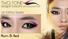 1-Tt_Two-tone seagull crayons .Red & plum