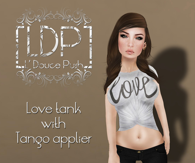 L'push cropped floral black with TANGO appliers