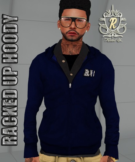 <Racked Up> Blue Plain RU Hoodie