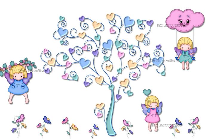 Tree Of Hearts Children's Wall Mural Sticker