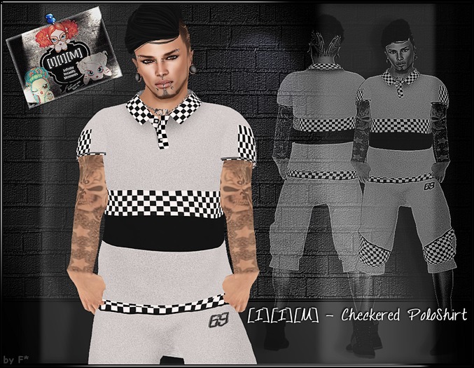 [I][I][M] - Checkered PoloShirt White(wear me!) 