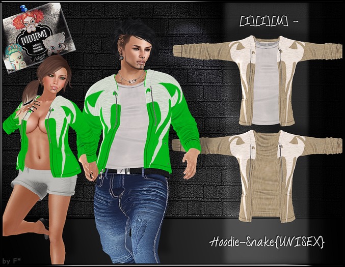 [I][I][M] - Hoodie-Snake{UNISEX}beige(wear me!) 