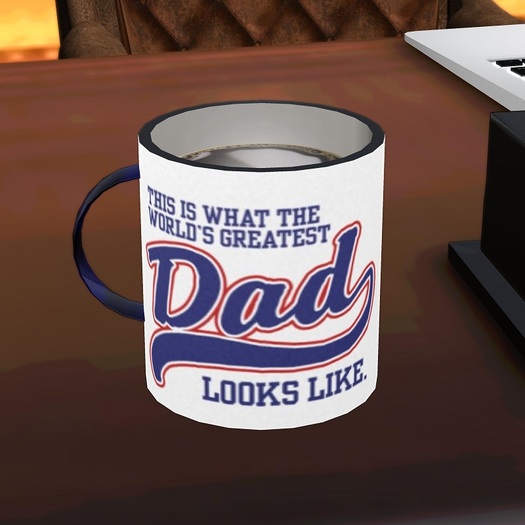 Father's Day Blue Ribbon Baseball Display Trophy - (B)