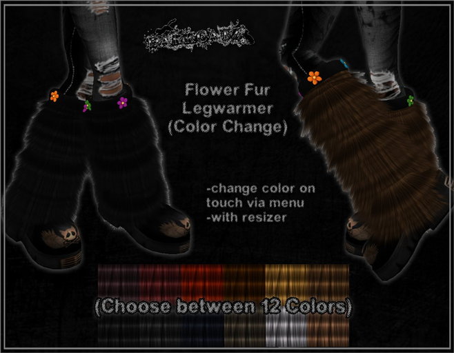 ::DarKCatZ:: Flower Fur Legwarmer (Color Change)