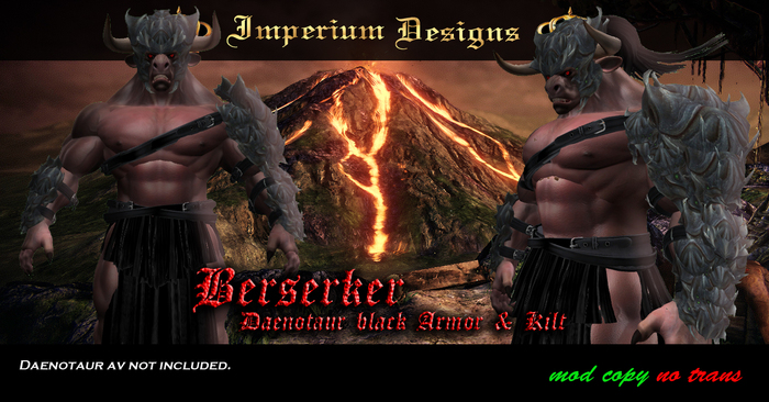 Berserker Daenotaur Black Armor & Kilt