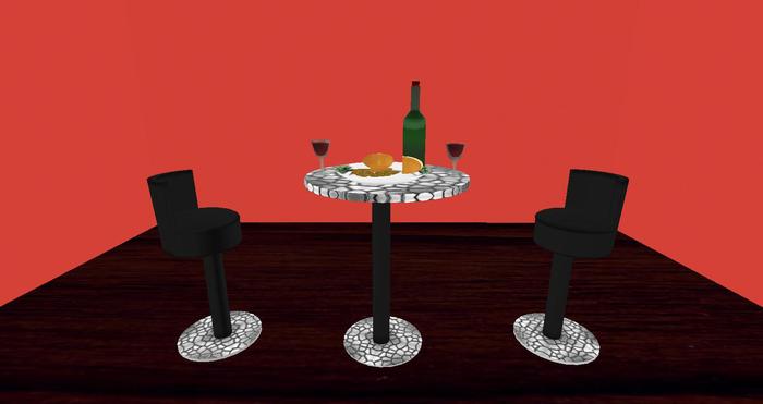 [Grey Home] Mirrored Bistro Set