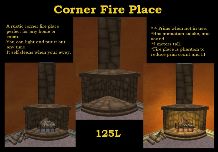 Corner Fireplace with Rezzer